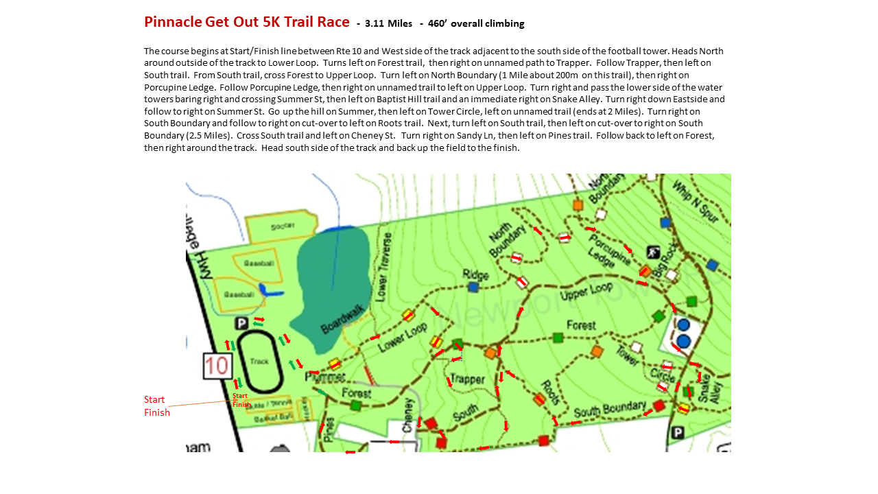 Pinnacle Get OUt 5K Trail Race Map